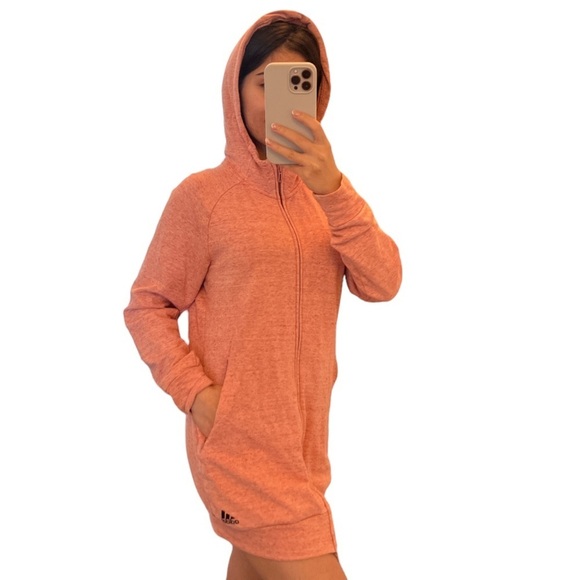 Adidas Pink Zip Long Hoodie Coat - Cozy Sporty - Size S/M - Picture 7 of 8